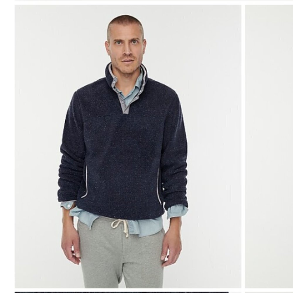 J.Crew Men's Nordic mockneck pullover in sherpa fleece